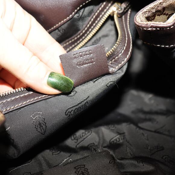 Gucci Hysteria Tote GG Crystal Coated Canvas Brown Monogram - Picture 8 of 9